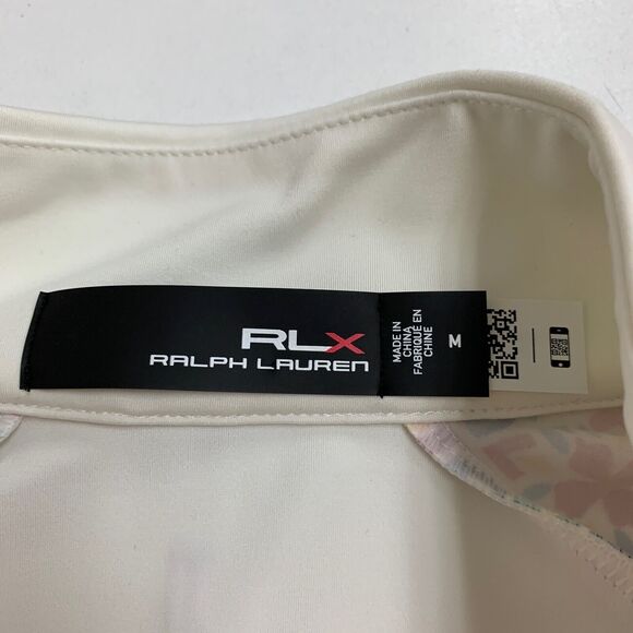 RLX Ralph Lauren Top Womens M Medium Ivory Floral Raglan Sleeve Quarter Zip Golf - Picture 8 of 14